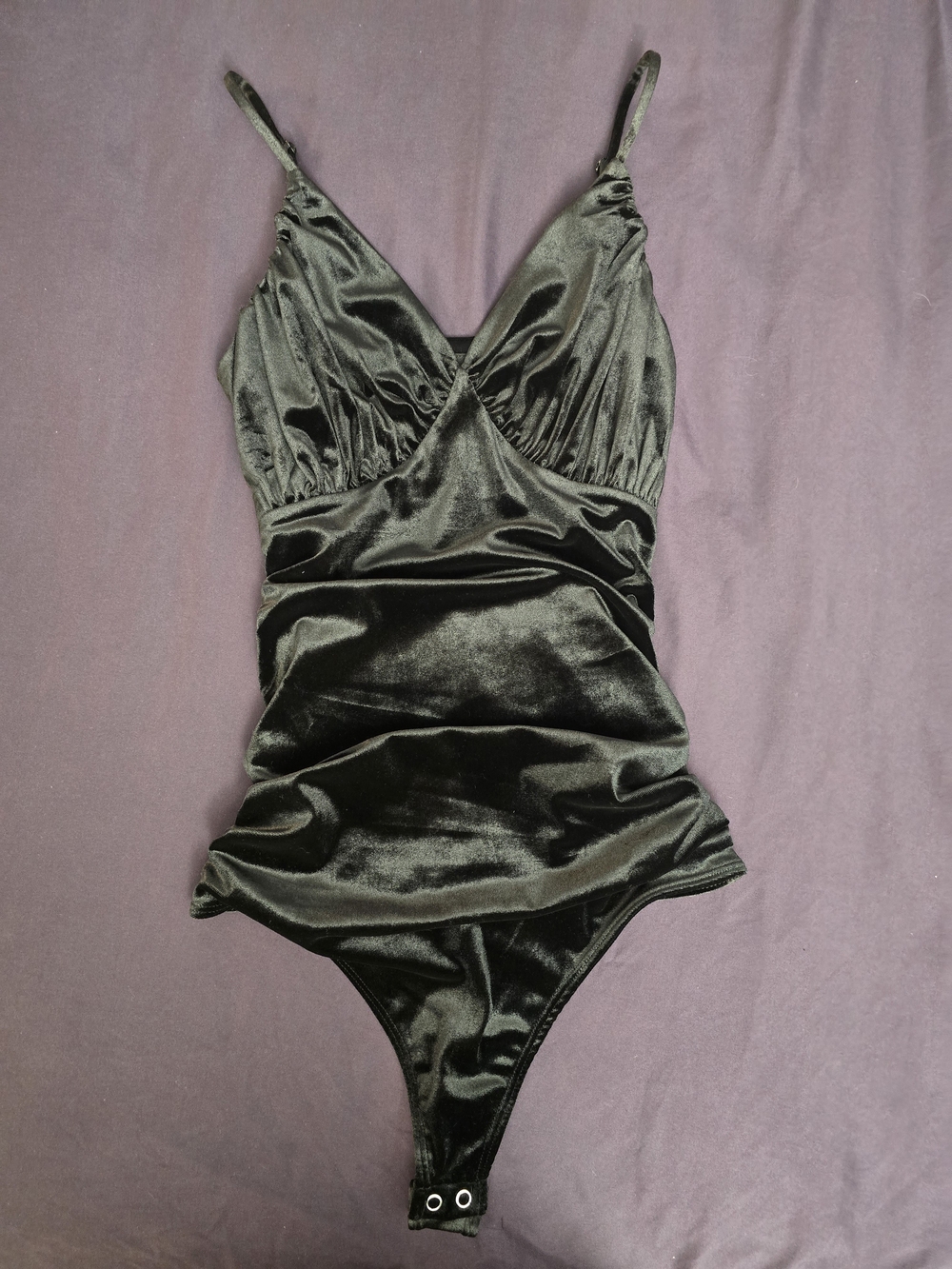 Express Velvet Black V-Neck Bodysuit